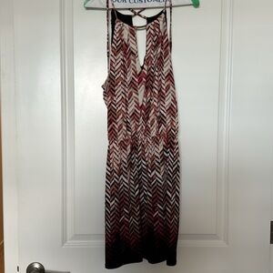 White House black market halter style dress with fabric belt freshly dry cleaned